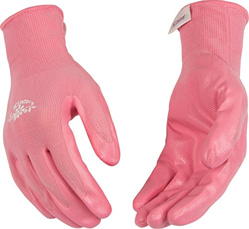 Guantes De Nylon Rosa Con Palma Recubierta De Nitrilo