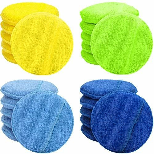 20 Pieces 5 Inch Microfiber Wax Applicator With Finger Pocke