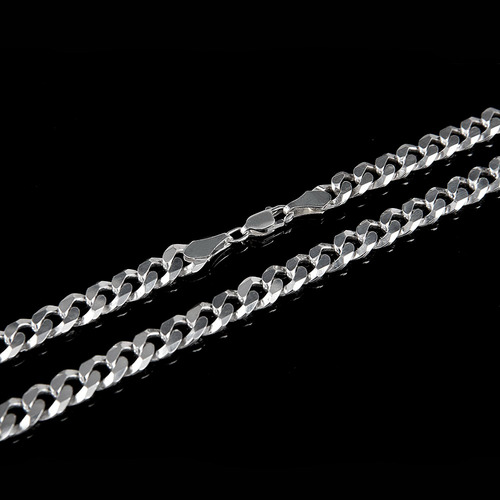 Cadena Hombre Barbada L 4mm-60cmplataley.925 Duodeluxejoyas®