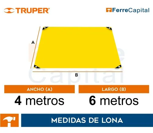 Lona 4 X 6 M, Amarilla, Pretul Pretul 23743 Color Amarillo
