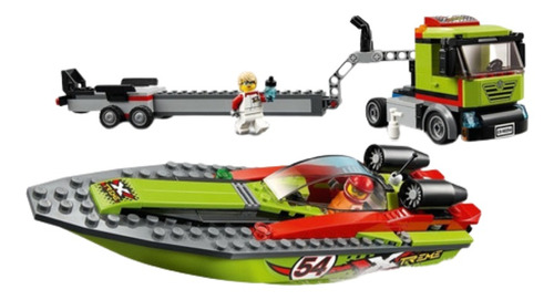 Lego City 60254 Transportador De Barco De Carreras