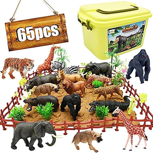 Figuras De Animales De Safari, Juguetes, 65 Piezas, Figuras