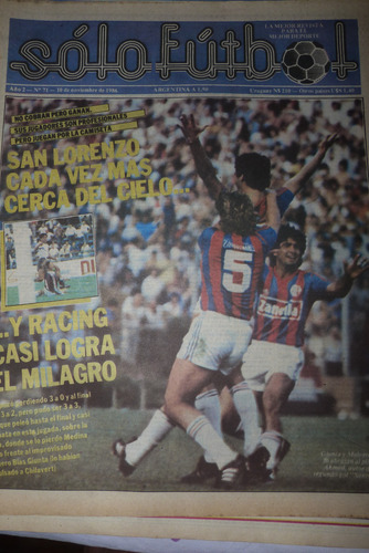 Revista Solo Futbol San Lorenzo Cada Vez Mas Cerca 1986