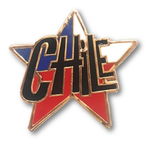 Magnético Estrella Bandera Chile Cobrizado 