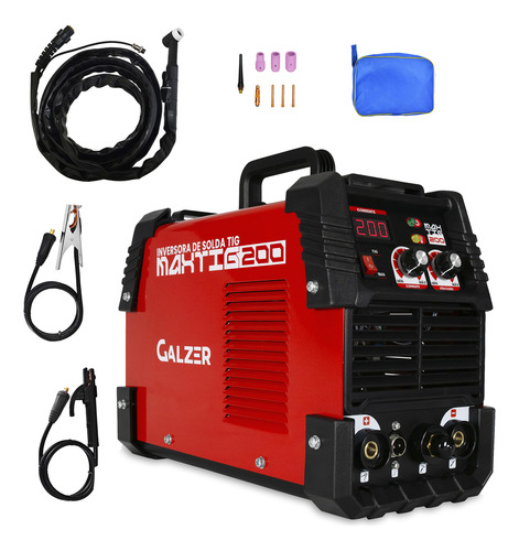 Solda Tig Mma Alta Frequência Arco Sem Riscar 200a 220v Gz1