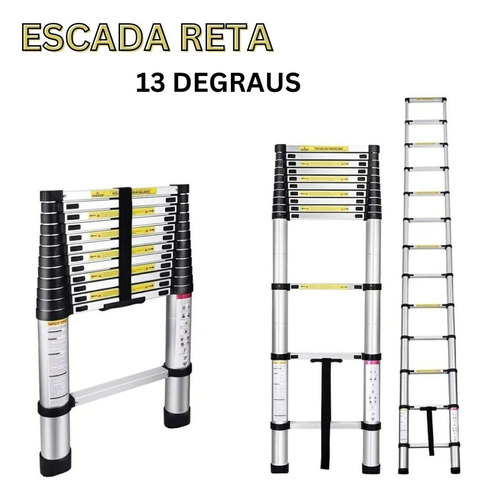 Escada Telescópica Alumínio 5m 16 Degraus -