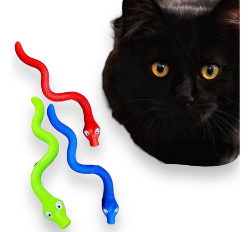 Mini Serpiente Siliconada Con Catnip Para Gato