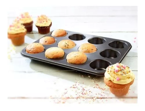 Molde Silicona Goma Horno Muffins Cupcakes X12 Reposteria - $ 3.542,4