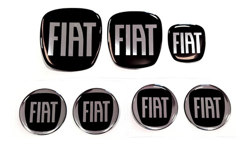 Kit Adesivos Resinados Emblemas Abarth Para Fiat Siena 19424 Cor Preto