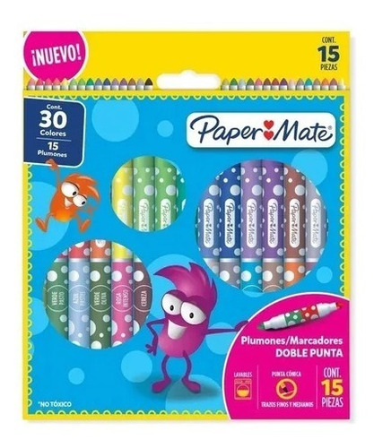 Paper Mate 15  Plumones Marcadores De Doble Punta 2136340