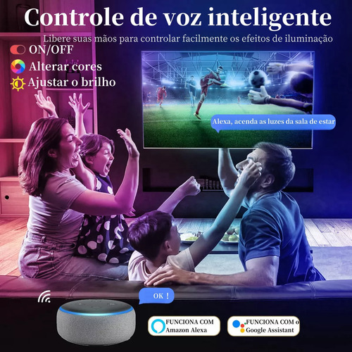 15m Fita Led Colorida Rgb Bluetooth App Com Fonte Controle