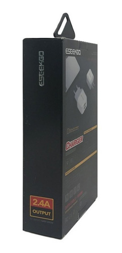 Imagen 4 de 4 de Cargador Qc3.0 De Carga Rapida 2 Usb Eseekgo Lightning Color Negro