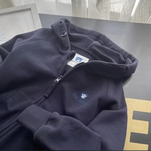Sudadera Infantil Con Capucha Y Cremallera Cálida De Estilo