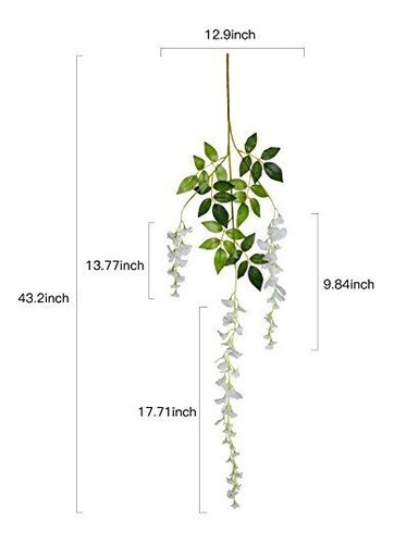 Plantas Artificiales Colgantes Perlas 8 Pzs Color Blanco Ofe