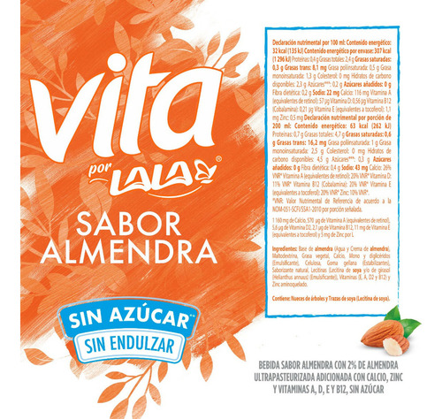 Pack De Bebida Vegetal Almendra Sin Azúcar 12 Pzas Lala