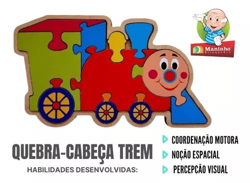 Quebra-Cabeça, Trem, Maninho Brinquedos