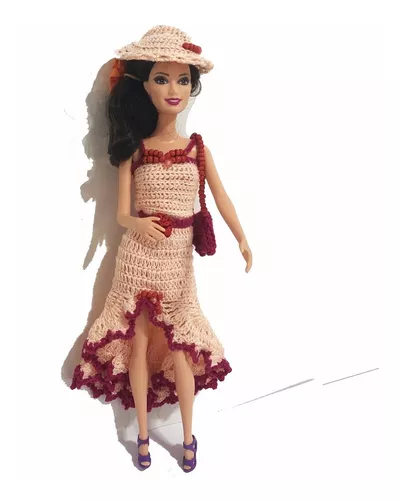 Kit Roupa de Barbie Croche 4 Peças