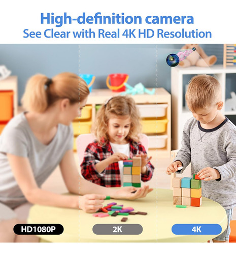 Mini Cámara Oculta Full Hd 4k Control Remoto Inalámbrico