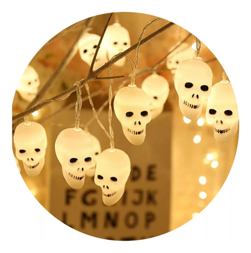 Serie De Luces Halloween Luz Led Calavera Dia Muertos Mini