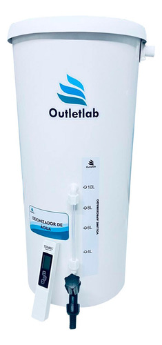 Deionizador De Água De 50l/h Com Armazenamento 10 Litros