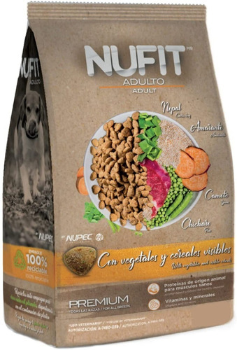 Alimento Nufit Premium para perro adulto todos los tamaños sabor mix en bolsa de 15kg