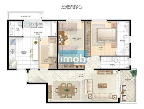 Imagem 27 de 27 de Apartamento À Venda, 100 M² Por R$ 1.070.000,00 - Boqueirão - Santos/sp - Ap8058