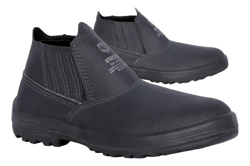 Bota Botina Masculina Couro Trabalho Segurança Epi Bico Pvc