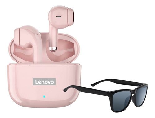 Audifono Inalambrico Lenovo Lp40 Pro Rosado + Lente De Sol 