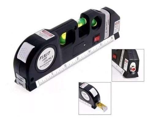 Nivel Laser 3 Burbujas Horiz, Vertical Y Cruz. Cinta 2,5mts
