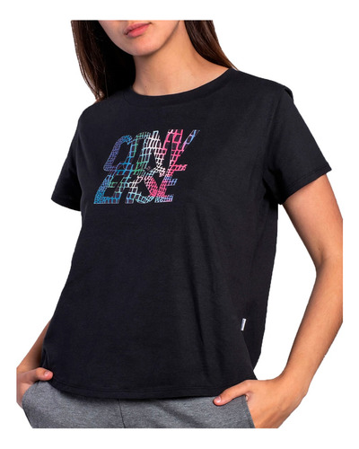 Converse Remera Lifestyle Mujer Snake Negro Fuk