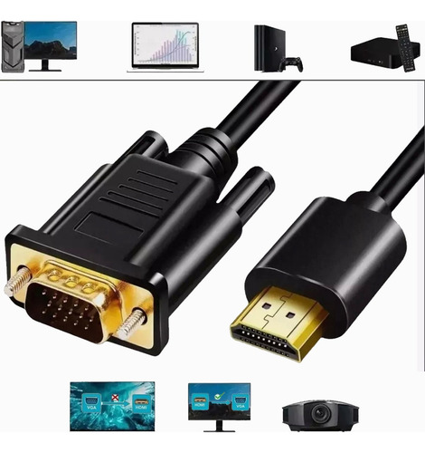 Cable Convertidor Adaptador Video Hdmi A Vga Macho A Macho Cable Auxiliardisplay Port Cable Hdmi Steren Joytekk