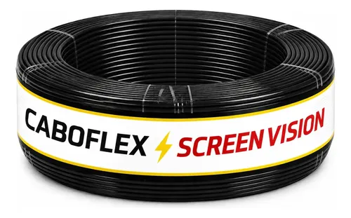 Fio 4mm Cabo Flexível Rolo Com 50 metros Elétrico 750v Cor Preto Marca Screen Vision - R$ 50,22