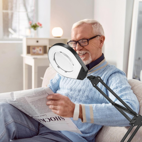 Lupa Con Luz Y Soporte Y Abrazadera, Lámpara De Escritorio C