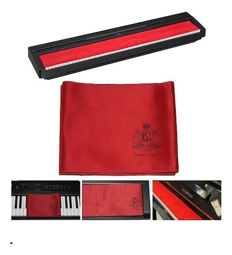 Imagen 4 de 10 de Cobertor De Teclas Para Piano Bg A66piano Color Rojo