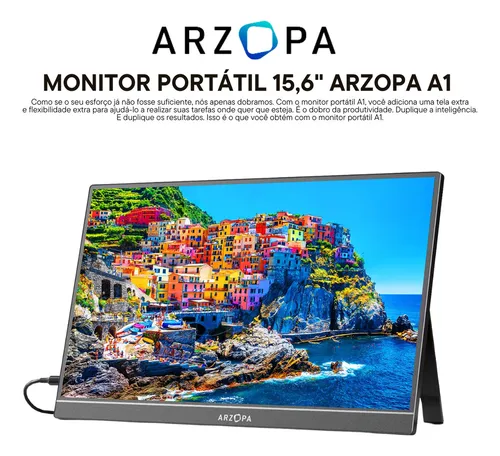 最安 読み方 Monitor Portátil Arzopa 15,6'' A1 Gamut Ultrafino 1080p Fhd 電子書籍リーダー本体