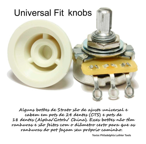 Set De Knobs Stratocaster Creme P/ Cts E Outros - Universal