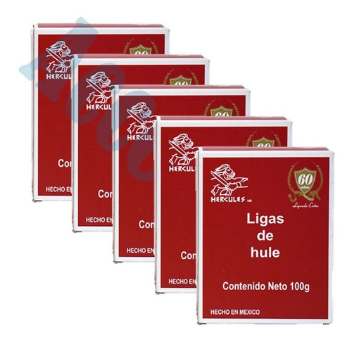 5 Cajas De Ligas Numero #18 Hule Natural 500gr. En Total Eg