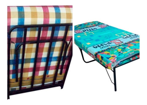 Cama Plegable 1 Plaza Modelo Comodoy+colchon 4 PuLG. Paraiso