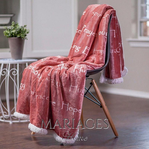 Imagen 2 de 6 de Frazada Flannel Corderito/tono Línea Málaga Twin Rosa Viejo