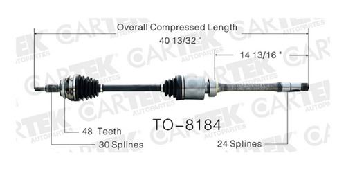 Flecha Homocinetica Derecha Toyota Sienna 2004-2010 Aut