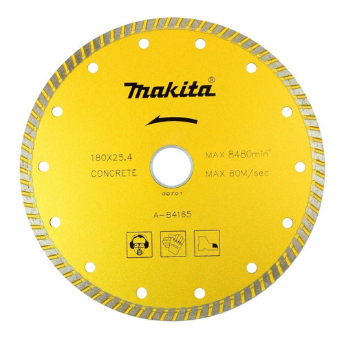 Disco De Diamante Makita A84165 De 7 Pulgadas Turbo Color Amarillo