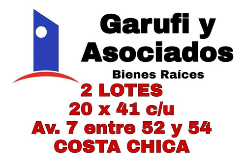 2 Grandes Lotes En Costa Chica De 20 X 40 C/u