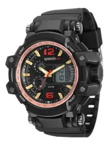 Relógio De Pulso Speedo Com Caixa Em Metal Preto