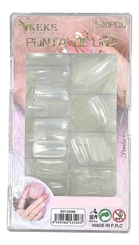 Set De 500 Uñas Postizas Largas Cuadradas Manicure Mujer