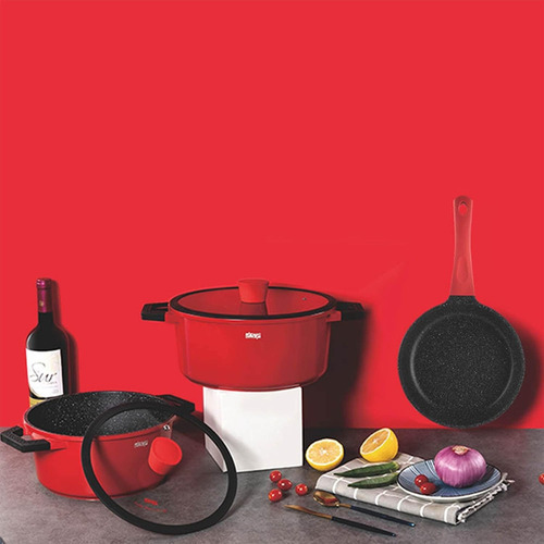 Set De Ollas Bateria De Cocina 5 Piezas Antiadherente Dsp