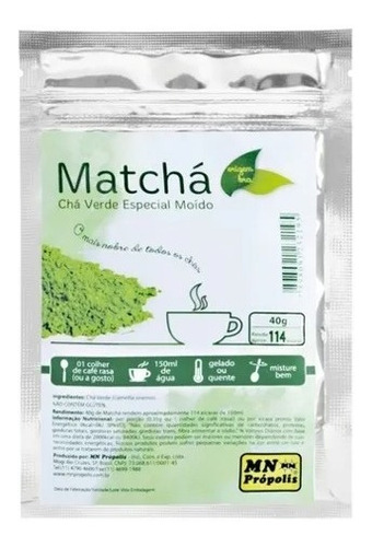 Imagem 1 de 2 de Matcha Chá Verde Especial Moído Mn Própolis 40g