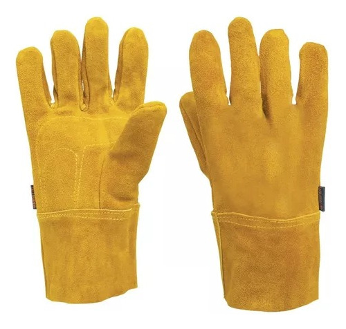 Guantes Descarne Carnaza Soldador Puño Corto P/ Obra Soldar