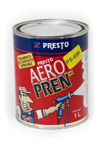 Presto 3pz Pegamento Aerosol Ps696 Hule Espuma Aeropren 1 Lt