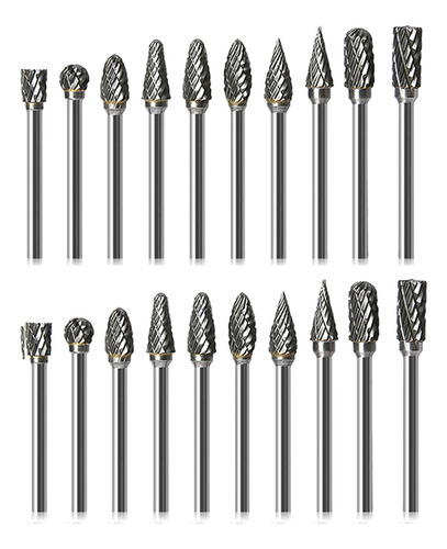 Set Fresa Lima Rotativa Metal Duro Retifica Dremel, 20 Unida