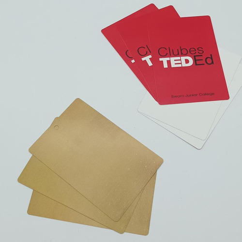 Imagen 4 de 7 de Tarjetas Poliester 100x70mm Impresas Simple Faz Pack 100u